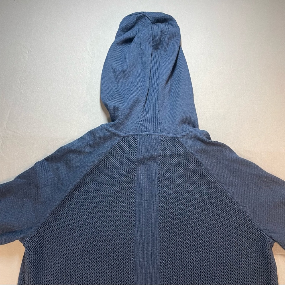 Athleta Verona Knit Merino Wool Blend Hoodie Sweater; Navy - Womens Small - Picture 13 of 16